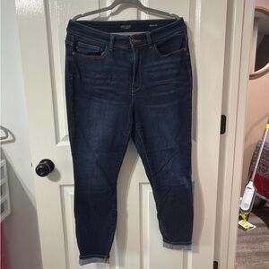 Judy Blue Dark Indigo Cropped Ankle Jeans